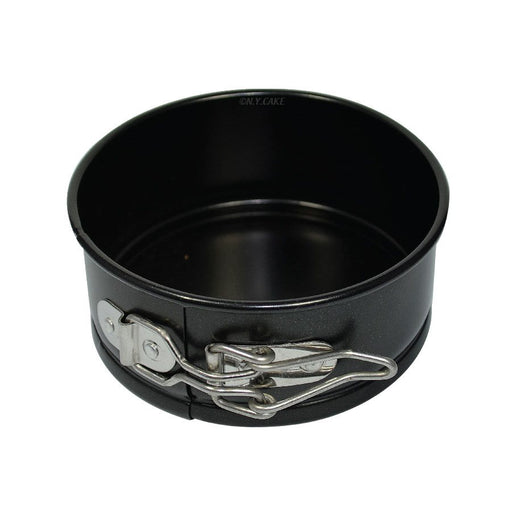 4 inch nonstick mini cheesecake springform pan with easy-release latch for baking cheesecakes and small desserts.