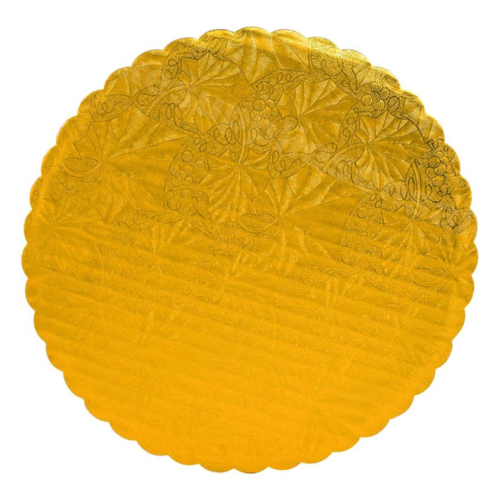 8" Gold Scalloped Cake Board (Pack of 5) - NY Cake | Cake Decorating & Baking Supplies