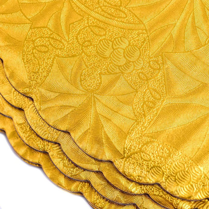 8" Gold Scalloped Cake Board (Pack of 5) - NY Cake | Cake Decorating & Baking Supplies