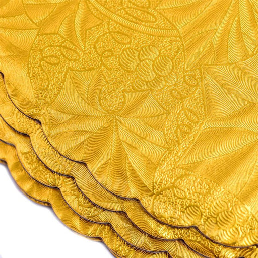 12" Gold Scalloped Cake Board (Pack of 5) - NY Cake | Cake Decorating & Baking Supplies