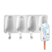 White premier shape silicone cakesicle mold with 4 cavities for ice cream pops, cakesicles, frozen desserts, and chocolate treats by NY Cake®