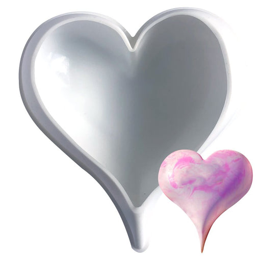 6.5-inch pointed heart silicone baking and freezing mold for cakes, mousse, chocolate and frozen desserts.