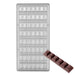6-square bar polycarbonate chocolate mold for making professional chocolate and candy bars.