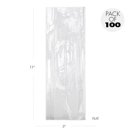 Cellophane Bags 3 X 11 Inch Medium Pretzel Flat Pack of 100 - NY Cake | Cake Decorating & Baking Supplies