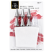 NY Cake Small Cake Decorating Set in blister packaging, containing four silver metal piping tips, a white pastry bag, and a small clear plastic squeeze bottle on a white background.