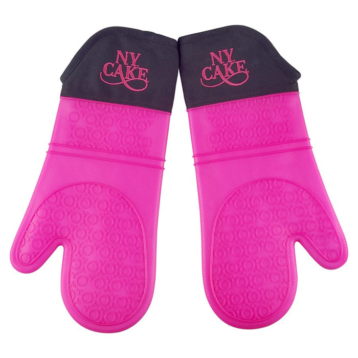 Pretty Pink Silicone Oven Mitts (Pair) - NY Cake | Cake Decorating & Baking Supplies