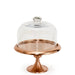 8 inch rose gold cake stand with glass dome for dessert display