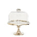 8 inch silver cake stand with glass dome cover for dessert display