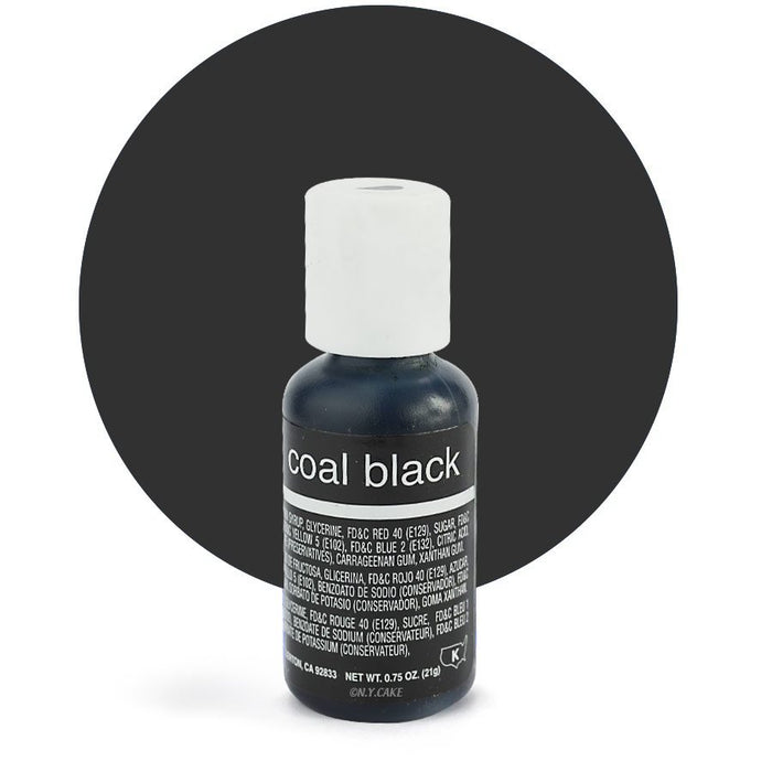 Coal Black Liqua-Gel Color - .70 ounce By Chefmaster - NY Cake | Cake Decorating & Baking Supplies