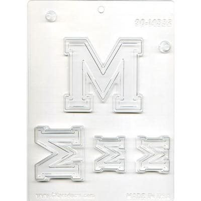 Collegiate Letter M Chocolate Candy Mold - NY Cake | Cake Decorating & Baking Supplies