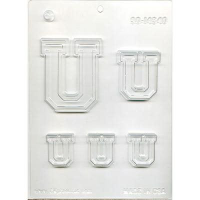 Collegiate Letter U Chocolate Candy Mold - NY Cake | Cake Decorating & Baking Supplies