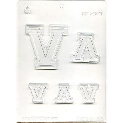 Collegiate Letter V Chocolate Candy Mold - NY Cake | Cake Decorating & Baking Supplies