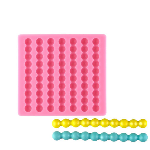 9mm pearl border silicone fondant mold with 7 rows of pearl strand designs for cake decorating and sugar crafts