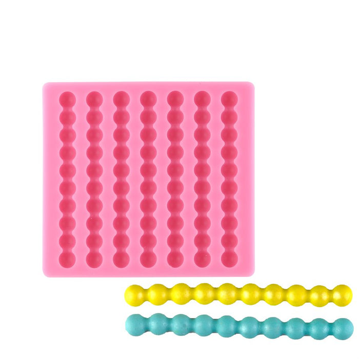 9mm pearl border silicone fondant mold with 7 rows of pearl strand designs for cake decorating and sugar crafts