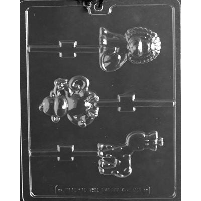 Monkey, Giraffe and Lion Chocolate Candy Lollipop Mold - NY Cake | Cake Decorating & Baking Supplies