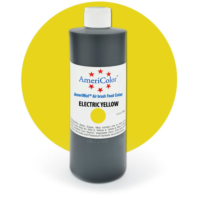 Electric Yellow Airbrush Color 9 Ounces By Americolor - NY Cake | Cake Decorating & Baking Supplies