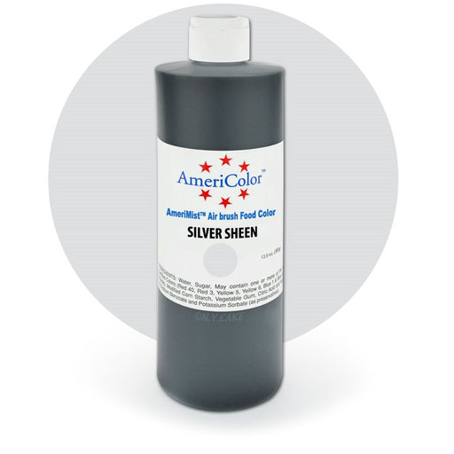 Silver Sheen Airbrush Color 9 Ounces By Americolor - NY Cake | Cake Decorating & Baking Supplies