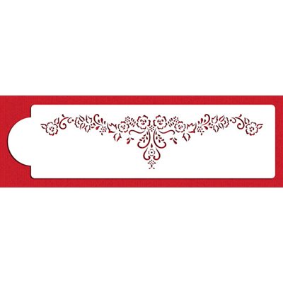Alencon Floral Lace Swag cake stencil with elegant floral lace pattern
