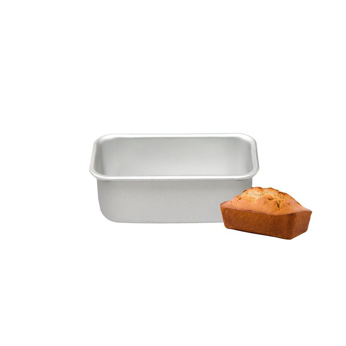 Anodized aluminum bread loaf pan for baking sandwich bread, quick breads, pound cakes, and artisan loaves with even heat distribution.
