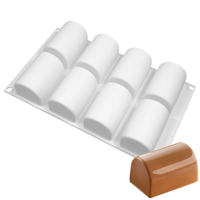NY Cake® 8-cavity arched silicone baking mold for cakes, mousse, chocolate and frozen desserts