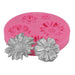 Pink assorted daisy silicone mold for creating fondant flowers, gum paste decorations, chocolates, candies, cupcake toppers, and cake decorations.