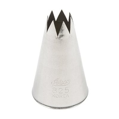 Ateco #825 stainless steel open star piping tip for decorating cakes, cupcakes, cookies and pastries with stars, rosettes and borders