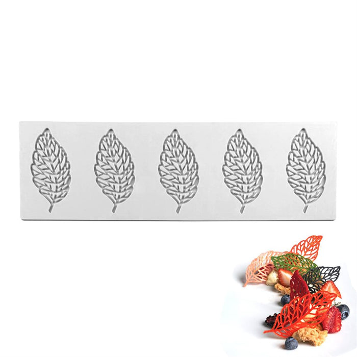 Autumn leaf lace silicone mold for fondant chocolate and fall cake decorating