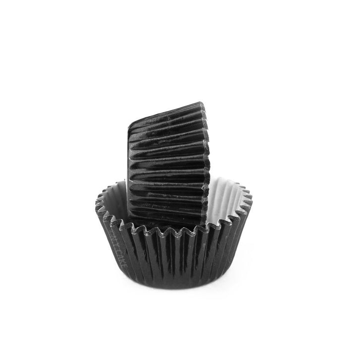 Black Foil Mini Cupcake Baking Cup Liner - NY Cake | Cake Decorating & Baking Supplies