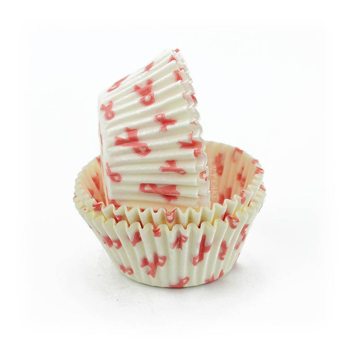 Pink Ribbon Standard Cupcake Baking Cup Liner - NY Cake | Cake Decorating & Baking Supplies