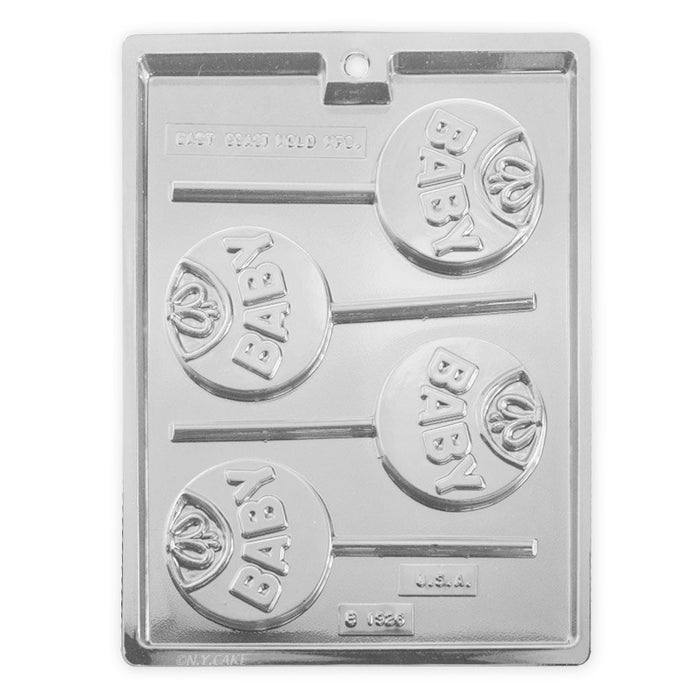 Baby bib chocolate lollipop mold making four detailed baby shower chocolate pops with decorative bib design
