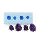 4-cavity silicone blackberry mold with assorted berry sizes for creating detailed fondant, chocolate, and cake decorations.