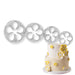NY Cake blossom rose fondant cutter set with four flower cutters for gum paste, fondant, cookies, cake decorating, and sugar flowers