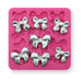 Bow silicone fondant mold with multiple bow cavities for creating detailed cake, cupcake, cookie, chocolate, and fondant decorations