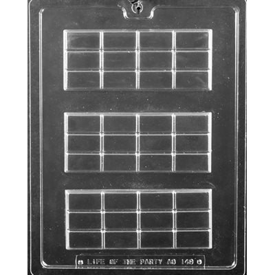 Break away chocolate bar candy mold with segmented sections for homemade chocolate bars and candy making
