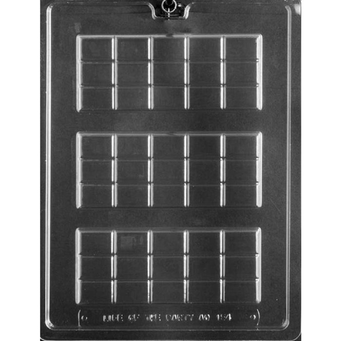 Break away chocolate bar candy mold with segmented sections for homemade chocolate bars