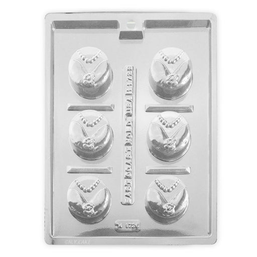 Bride chocolate candy mold with detailed bridal dress cavities for wedding favors and bridal shower chocolate treats.