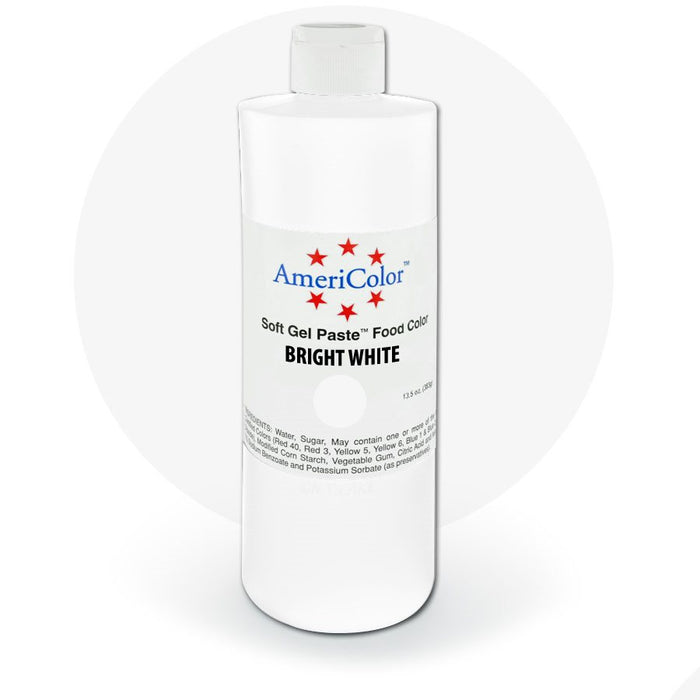 AmeriColor Bright White Soft Gel Paste food coloring 20 oz bottle