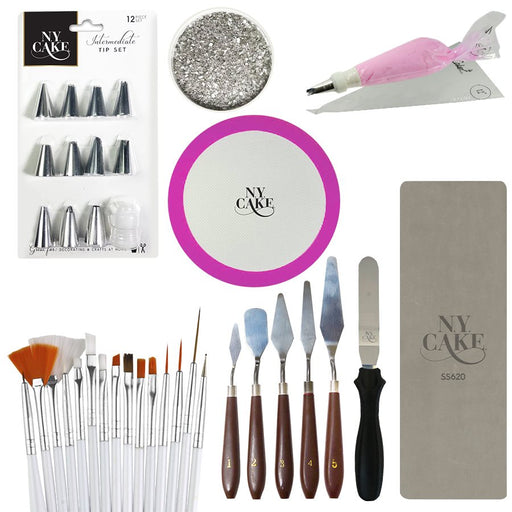 NY Cake buttercream cake decorating and sculpting kit with piping tips and tools