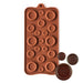 Buttons silicone chocolate mold with 19 assorted button cavities by NY Cake