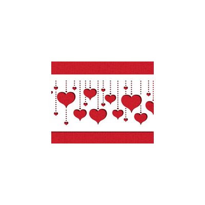 Hanging Hearts Cake Stencil Side - NY Cake | Cake Decorating & Baking Supplies