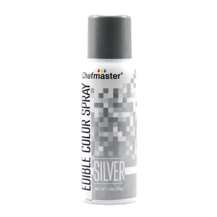 Edible Metallic Silver Spray Paint by Chefmaster - 1.5 ounce - NY Cake | Cake Decorating & Baking Supplies