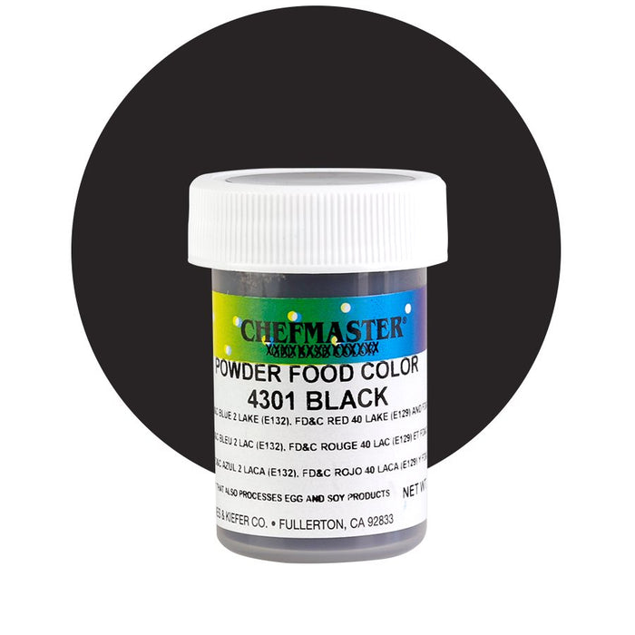 Black Powdered Candy Color By Chefmaster 3 grams - NY Cake | Cake Decorating & Baking Supplies