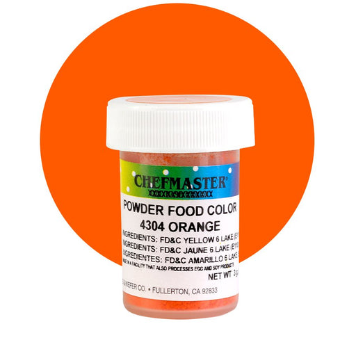 Orange Powdered Candy Color By Chefmaster 3 grams - NY Cake | Cake Decorating & Baking Supplies