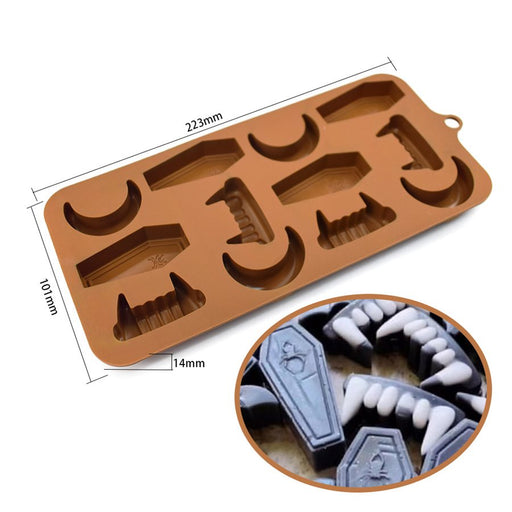 Coffin Casket Vampire Teeth Silicone Chocolate Mold - NY Cake | Cake Decorating & Baking Supplies