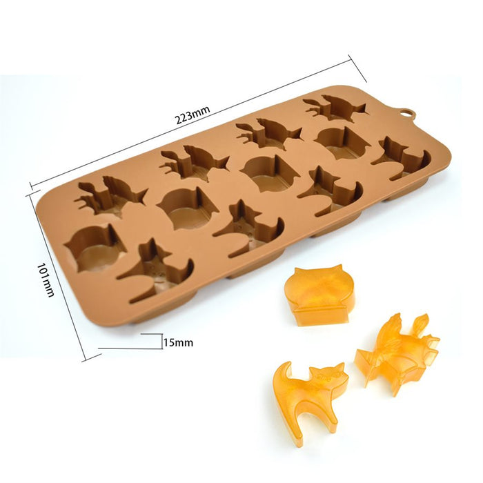 Witch & Cat Silicone Chocolate Mold - NY Cake | Cake Decorating & Baking Supplies