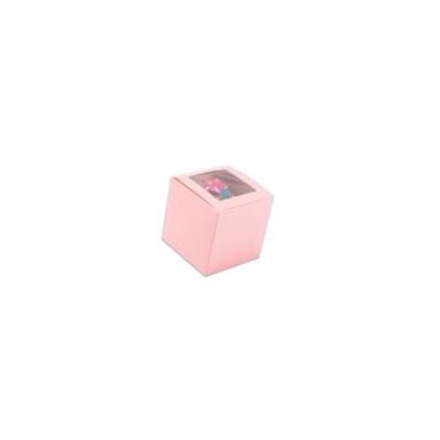 Light Pink Cupcake Box 3" x 3" x 3" w/ Square Window - NY Cake | Cake Decorating & Baking Supplies