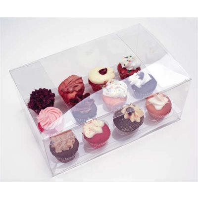 Clear Mini Cupcake Box Holds 12 w/ Insert - NY Cake | Cake Decorating & Baking Supplies