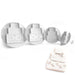 Tiered cake plunger cutter set of 4 for cutting and embossing fondant, gum paste, modeling chocolate and cake decorations.