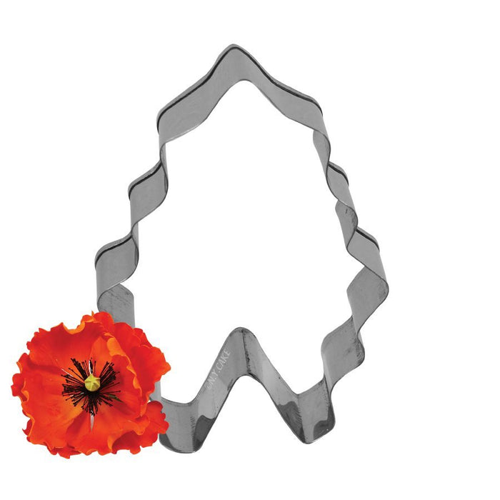 California Poppy Leaf Cutter 3 1/4 x 2 1/4 inch by James Rosselle for gum paste and fondant