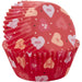 Candy Hearts standard baking cups 75 count featuring colorful Valentine's conversation heart designs for cupcakes, muffins, party treats, and holiday desserts.